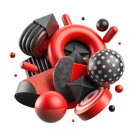 beautiful classic Abstract Representation of Overcoming Obstacles Red and Black Transparent Background premium png