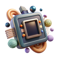 extraordinary vintage Nanotech Device with Display Screen Cutout authentic png