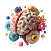wonderful rustic Brain with Gears Illustration Transparent original png