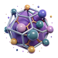 extraordinary minimalist Fullerene Molecule C60 Isometric View Cutout png