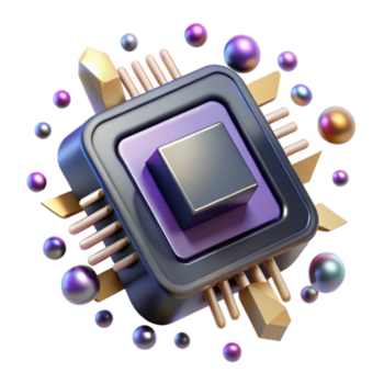 impressionante minimalista quantum Informática lasca futurista Projeto transparente fundo genuíno png