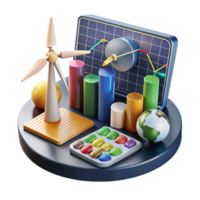 beautiful rustic Renewable Energy Diagram with Charts Transparent Background high quality png
