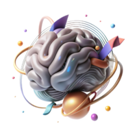 wonderful rustic Brain with Light Trails Transparent Background exclusive png