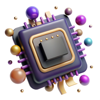 sereno classico quantistico computer processore patata fritta isolato elemento autentico png