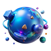 serene traditional Planet Atmosphere Glowing Blue Transparent Background premium png