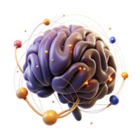 serene artistic Brain with Glowing Connections Isolated Element genuine png