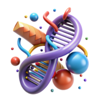 serene modern Dna Molecule Structure Rotating View Cutout exclusive png