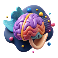vibrant classic Brain Waves Illustration Colorful Background Cutout high resolution png