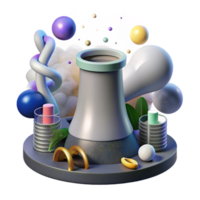 impressive abstract Geothermal Plant Cooling Tower Transparent high resolution png