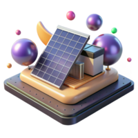 wonderful rustic Solar Panel Array on Desert Landscape Isolated high quality png