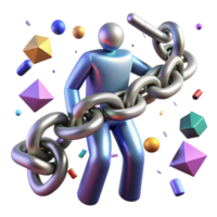 magnificent rustic Abstract Figure Breaking Chains Isolated on Transparent Background high quality png