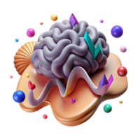 beautiful minimalist Brain Waves Illustration Colorful Background Cutout professional png