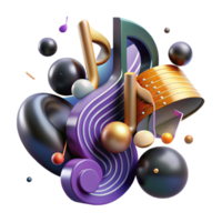 wonderful artistic Abstract Music Symbol Notes Design Transparent Background professional png