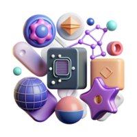 serene modern Artificial Intelligence Icon Set with Gradient Colors Transparent high resolution png
