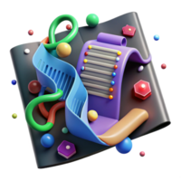 vibrant contemporary Genetic Code Translation Process Colorful Isolated original png