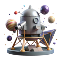 stunning traditional Lunar Module Ascent Stage Lifting Off Isolated png