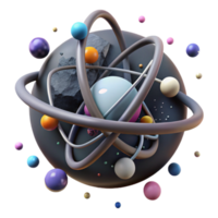 impressive modern Atom Model with Orbiting Electrons Transparent high quality png