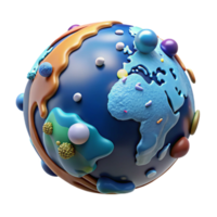 Maravilhoso abstrato oceano temperatura mapa global Visão Cortar fora com cor codificação Alto resolução png