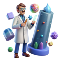 magnificent artistic Scientist Studying Ice Core Sample Isolated high quality png