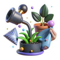 wonderful abstract Hand Watering Plant with Hose Cutout Element high quality png