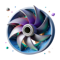 elegant modern Hydropower Turbine Blades Rotating Cutout Element exclusive png