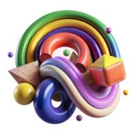 serene vintage Abstract Diversity Symbol Rainbow Design Transparent Background authentic png