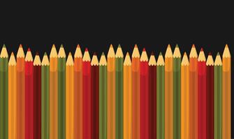 Flat design illustration of colorful pencils arranged on a background, symbolizing creativity, art, and education in a vibrant and playful composition. vector
