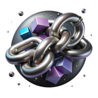 magnificent abstract Broken Chains Symbol Cutout with Realistic Metal Texture authentic png