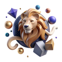 wonderful vintage Abstract Courage Symbol Lion Design Transparent Background high resolution png