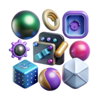magnificent abstract Artificial Intelligence Icon Set with Gradient Colors Transparent high quality png