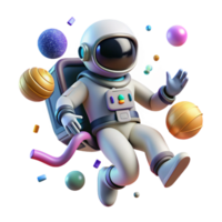 magnificent minimalist Floating Astronaut Zero Gravity Transparent Background exclusive png