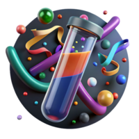 magnificent modern Test Tube with Colorful Solution Transparent Background high quality png