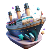 wonderful minimalist Ocean Liner Side View Isolated with White Hull high resolution png