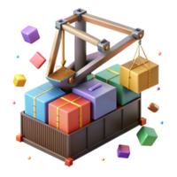 serene modern Cargo Ship Container Crane Isolated high resolution png