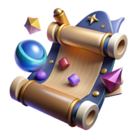 wonderful rustic Open Scroll with Ancient Prophecy Transparent Background genuine png