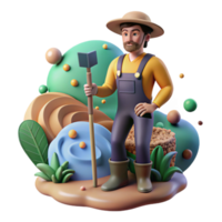 extraordinary minimalist Farmer Checking Soil Moisture Close Up Cutout exclusive png