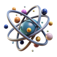 extraordinary artistic Atomic Nucleus Structure 3d Model Transparent Background premium png