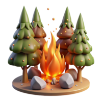 serene modern Forest Fire Burning Trees Orange Flames Isolated genuine png