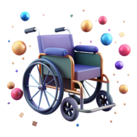 vibrant contemporary Wheelchair Side View Isolated Element high resolution png