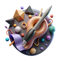elegant minimalist Abstract Creativity Symbol Paintbrush Design Transparent Background original png