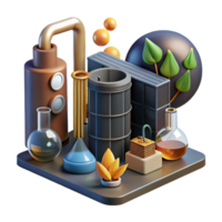 impressive abstract Biofuel Production Process Diagram Transparent Background authentic png