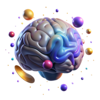 wonderful vintage Brain with Illuminated Regions Transparent Background professional png