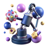 impressive abstract Nanobot Arm Manipulating Molecule Isolated high quality png