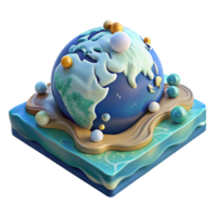 impressive abstract Ocean Salinity Map Global View Isolated with Concentration Levels original png