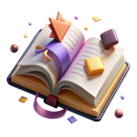 vibrant abstract Ancient Language Dictionary Isolated Open Book high resolution png