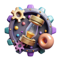 beautiful artistic Nano Gear Rotating Counter Clockwise Transparent Background professional png