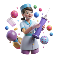 stunning classic Nurse Preparing Injection Transparent Background authentic png