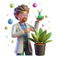 beautiful rustic Scientist Examining Plant Sample Transparent Background professional png