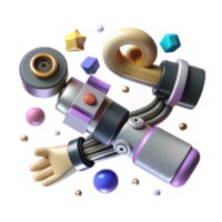 elegant creative D Rendered Nanobot Arm Isolated exclusive png