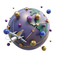 serene classic Global Trade Network with Connecting Lines Transparent Background high resolution png